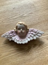 ANCIEN ANGELOT en biscuit polychrome a suspendre