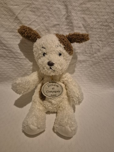 Doudou peluche chien blanc - chien,