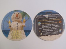 2005 Bière dessous de Verre ~ Corona Light & Extra ~ Bonhomme Neige Dicton " Let