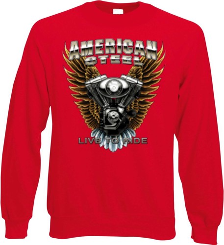 Sweat rouge avec motard - sweat, un