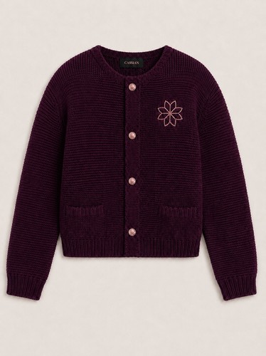Cardigan femme bordeaux prune - bordeaux,