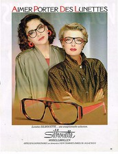 PUBLICITE ADVERTISING 054  1986  SILHOUETTE   optique collection lunettes