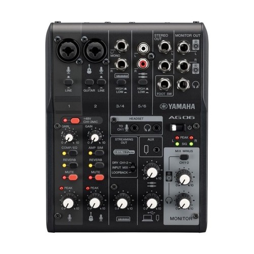 Yamaha ag06mk2b noir 6ch live - 6ch,