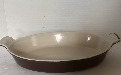 Creuset brown oval enameled - creuset,