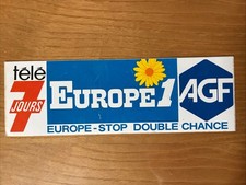 Autocollant Vintage Publicitaire Europe 1 AGF Télé 7 Jours