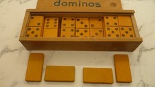 DOMINOS Ancien jouet Jeu de Société - vintage - en bois - COMPLET - old games