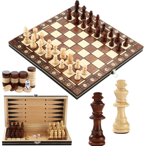Jeu échecs bois pliable - d'Échecs, bois,