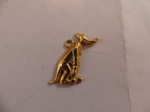 Feve metal dore pendentif - feve,