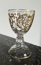 1 Verre À Vin Blanc en cristal de saint louis modèle Cluny  Doré