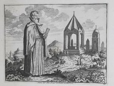 HABITS MARABOUTS PRETRES BARBARIE Afrique GRAVURE Costume VAN DER AA 1725