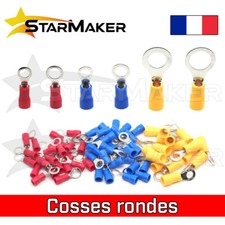 Cosse électrique à sertir cosse ronde isolée RV - 0.5 à 6 mm² - Trou 3 à 10mm