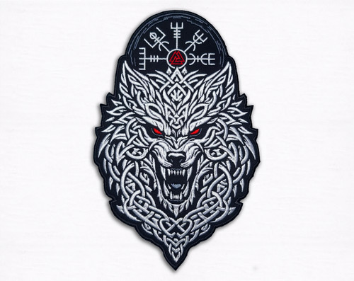 Viking wolf back patch - viking,
