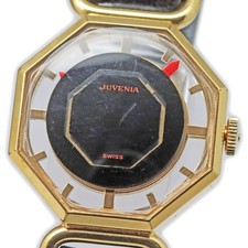 Juvenia Mystery Cadran Octogonal Étui Squelette Manuel 22mm Noir Montre Femmes