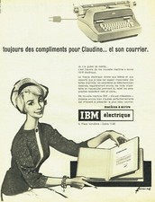Publicité Advertising 120 1959  IBM  éléctrique  machine à écrire pour Claudine