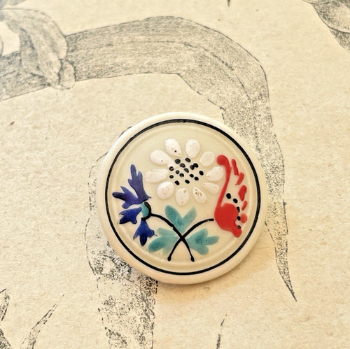 Ancien bouton verre blanc - ancien,