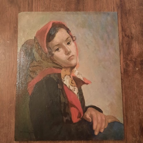 Huile carton portrait - huile,