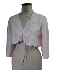 Liseuse nylon et dentelle T.42 vintage 60 70 pink nightgown sz L