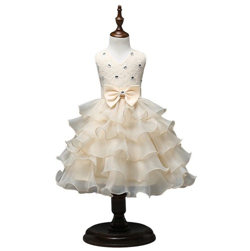 Robe volants crème - À,