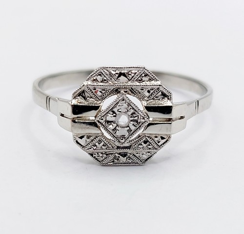 Bague art deco blanc 18k - blanc,