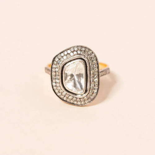 Bague pave diamant argent - diamant, en
