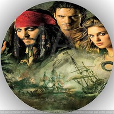Pirates Caraibes.Déco de gâteau comestible,feuil.de sucre,disque prédécoupé 20cm