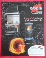 Publicité  de presse: GODIN Le Spécialiste du Chauffage et de la Cuisson