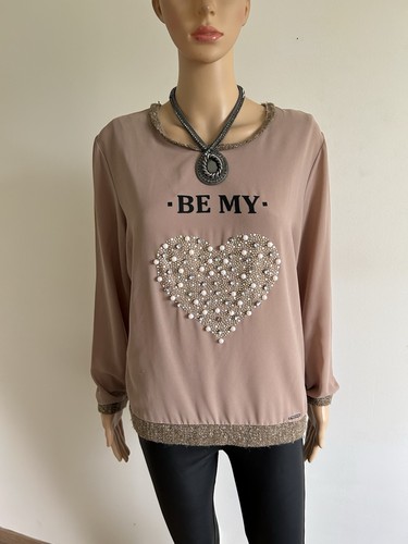 Pull beige avec strass - , et