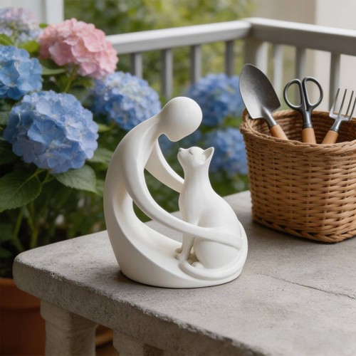 Sculpture homme chat effet - sculpture,