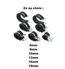 2x Collier de serrage inox caoutchouc durite tuyau câblage - au choix 6mm à 19mm