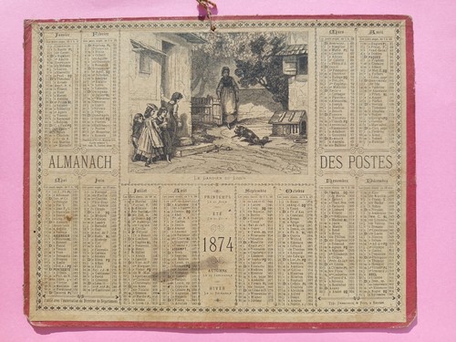 Calendrier 1874 almanach des - almanach,