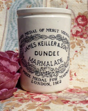 ANCIEN POT à CONFITURE PUBLICITAIRE DUNDEE MARMELADE en FAÏENCE
