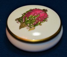 Fabergé Limoges France Lys De Muguet Porcelaine Rond Bibelot Boite Collector