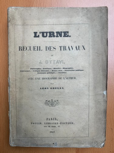 Urne recueil des travaux - des,