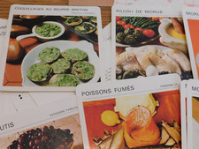 LOT 120 FICHES vintage FICHE de RECETTES cuisine patisserie FEP paris hachette