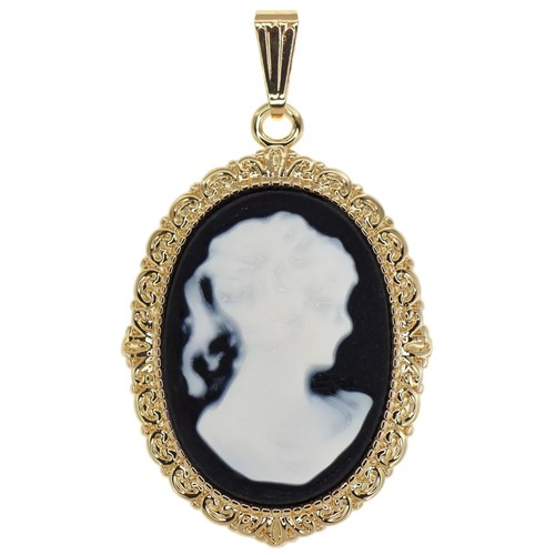 Pendentif forme ovale camée - forme, ovale"camée