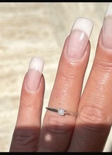 Très joli Solitaire Or 18 Carat Et Diamant T52-53