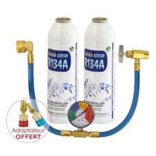 🇨🇵 Double kit 1kg Gaz réfrigérant R134a R134 R12 Duracool tuyau manomètre 🇨🇵