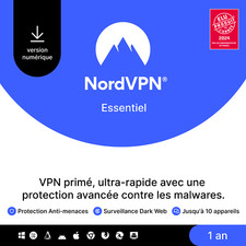 NordVPN Standard, 10 Appareils, 1 An, VPN & Cybersécurité, Code Numérique