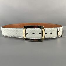 BILLIONAIRE COUTURE Taille 40 Blanc Texturé Python Cuir Peau Ceinture