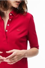 LACOSTE - POLO FEMME slim fit (T.40) coloris framboise - NEUF AVEC ÉTIQUETTES