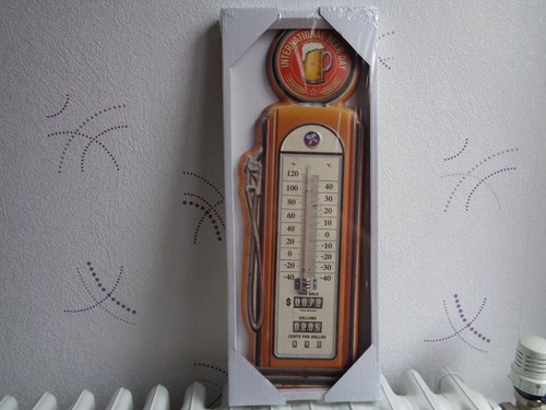 Tole metal thermometre chope - tole,
