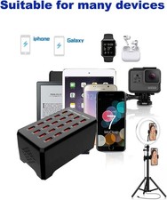 Station de Charge USB Balabaxer, 20 Ports 100W/20A, Chargeur Multi-Ports USB