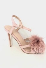 escarpins ouvert rose clair bride a la cheville pompon Taille 39 Soirée Mariage