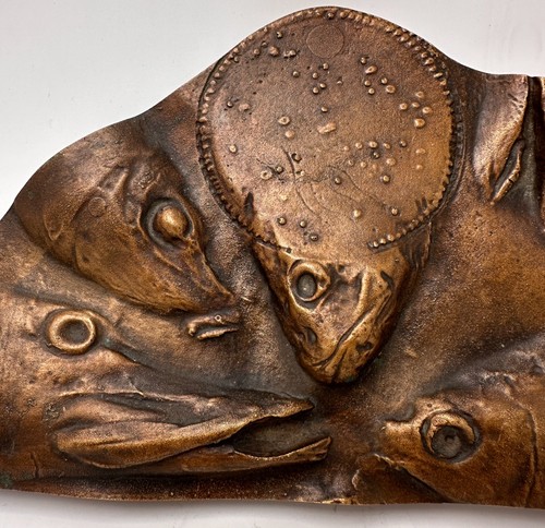 Plaque bas relief bronze - plaque,