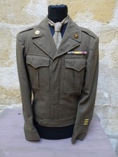 Blouson Ike US 2e guerre troupe service de santé étiquette de 1944 avec cravate