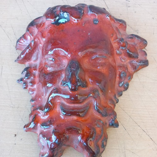 Sculpture masque bacchus terre - bacchus,