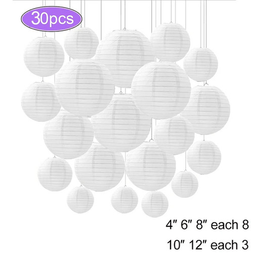 Lot lampions papier 12 - lampions,