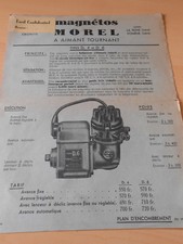 fiche technique magnéto MOREL