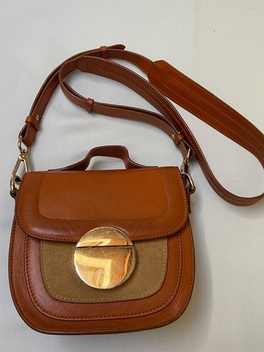 Sac besace carrée - cuir, daim