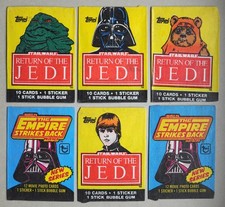 STAR WARS, Emballages TOPPS Return of the Jedi et Empire strikes back, collector
